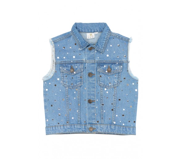 THE NEW : Gilet Light blue denim