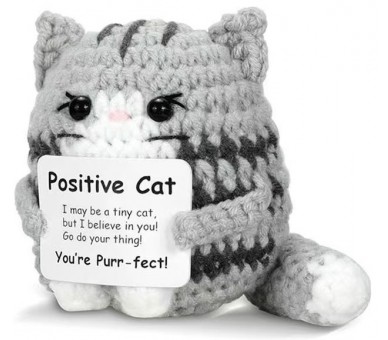 Knitted Positive Friends Cat 8.5cm