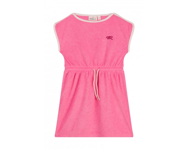 MINI REBELS : robe à manches courtes rose fuchsia