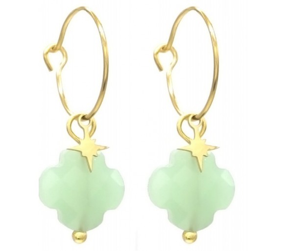 Steel Earrings Star - Clover 3cm