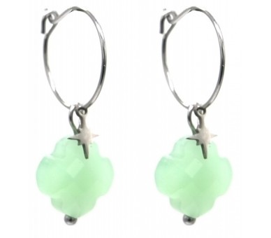 Steel Earrings Star - Clover 3cm