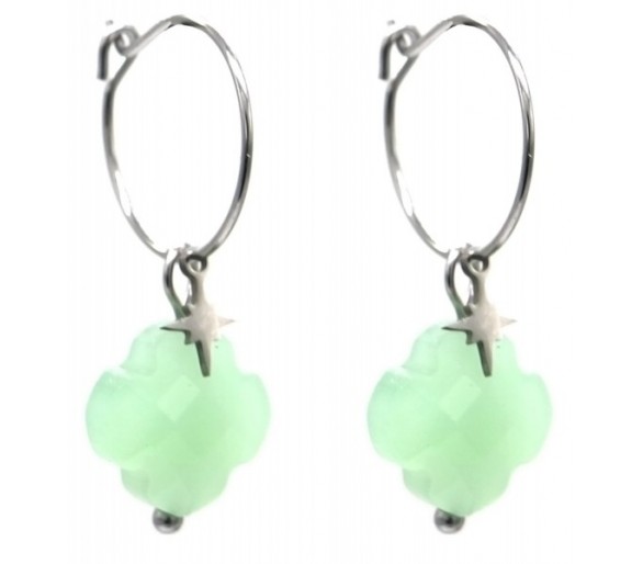 Steel Earrings Star - Clover 3cm