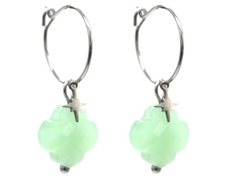 Steel Earrings Star - Clover 3cm