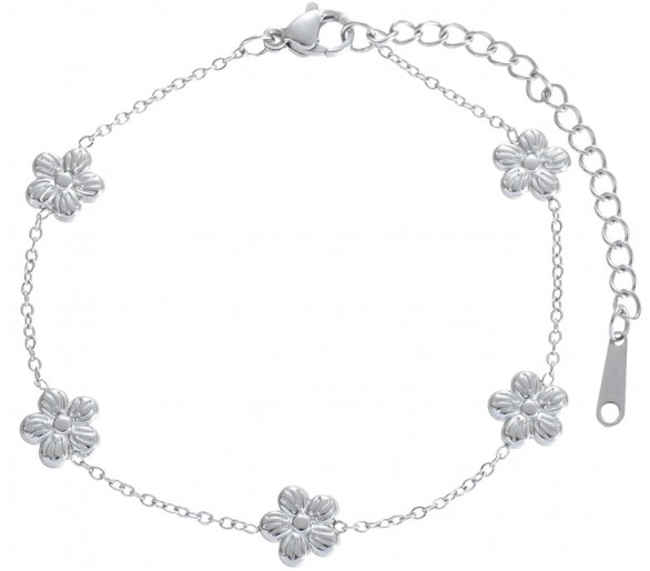 Steel Bracelet Flowers 16-21cm