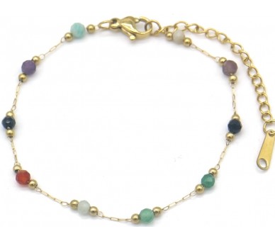 Steel Bracelet Glassbeads