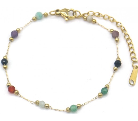 Steel Bracelet Glassbeads
