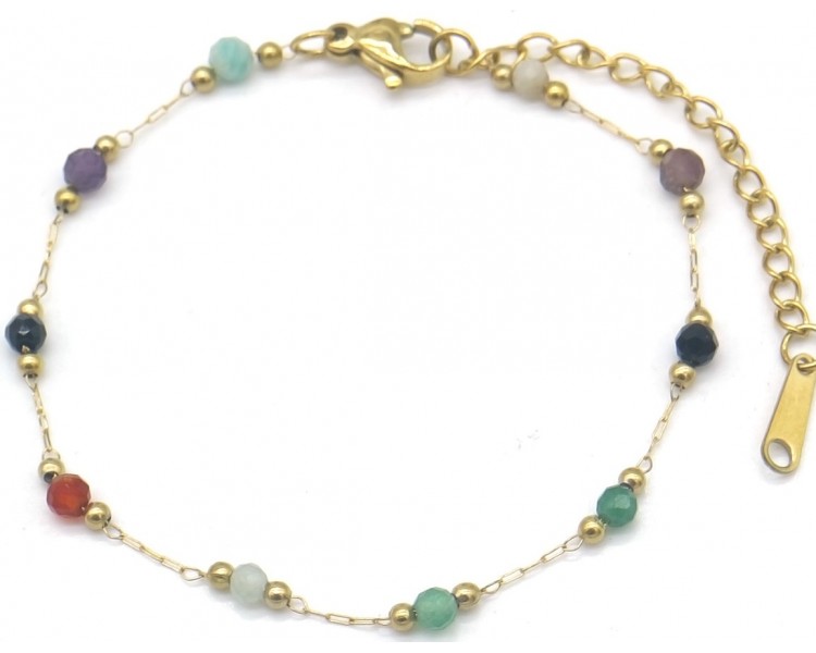 Steel Bracelet Glassbeads