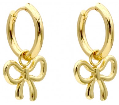 Steel Earrings Bow 2.5x1.2cm