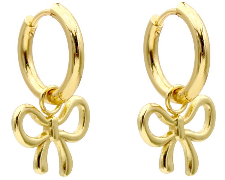 Steel Earrings Bow 2.5x1.2cm