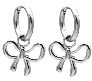 Steel Earrings Bow 2.5x1.2cm