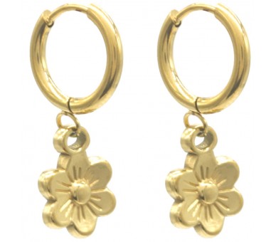 Steel Earrings Flower 3x1cm