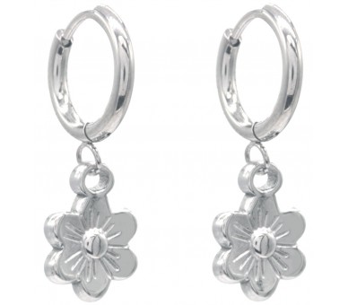 Steel Earrings Flower 3x1cm