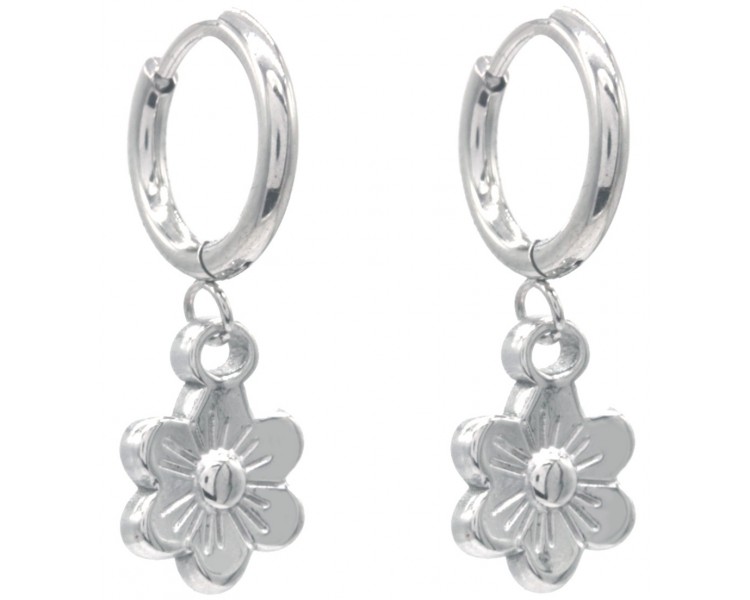 Steel Earrings Flower 3x1cm