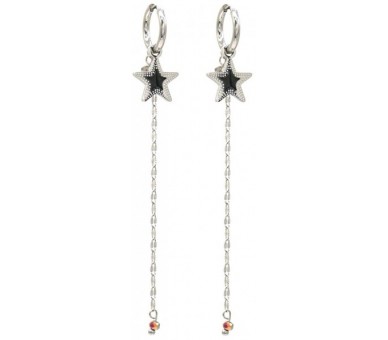 Steel Earrings 9cm Black