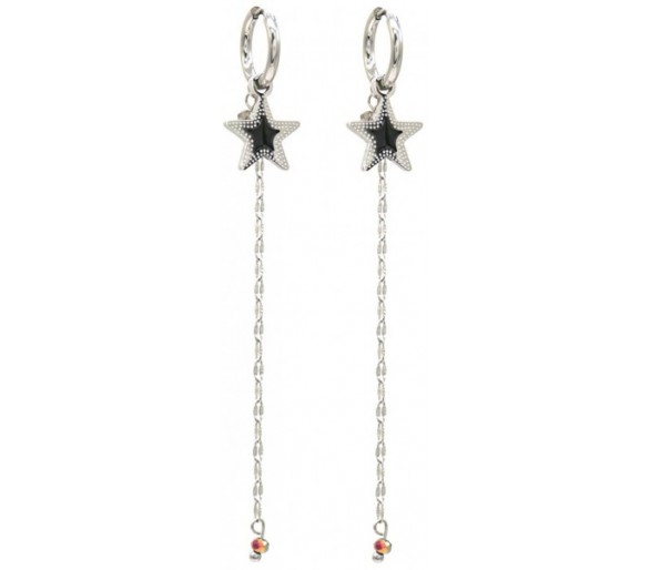 Steel Earrings 9cm Black