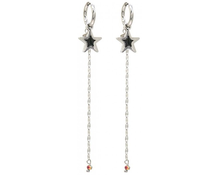Steel Earrings 9cm Black