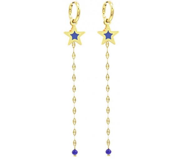 Steel Earrings 9cm blue