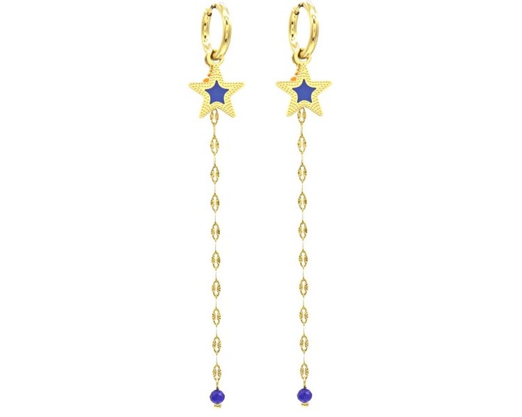 Steel Earrings 9cm blue