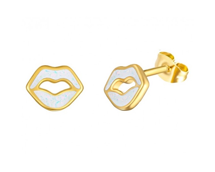 Steel Ear Studs Kiss 8mm