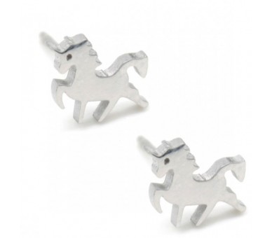Stainless Steel Studs Unicorn silver