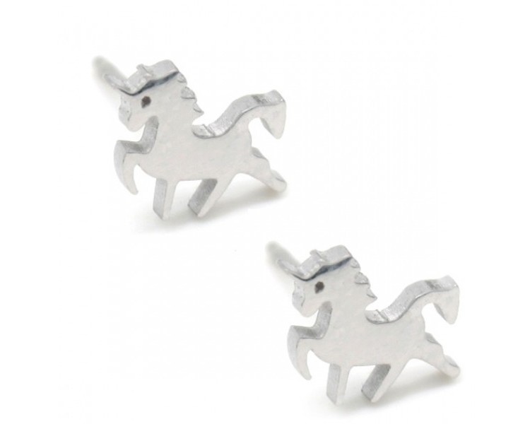 Stainless Steel Studs Unicorn silver