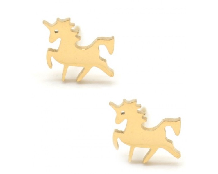 Stainless Steel Studs Unicorn gold