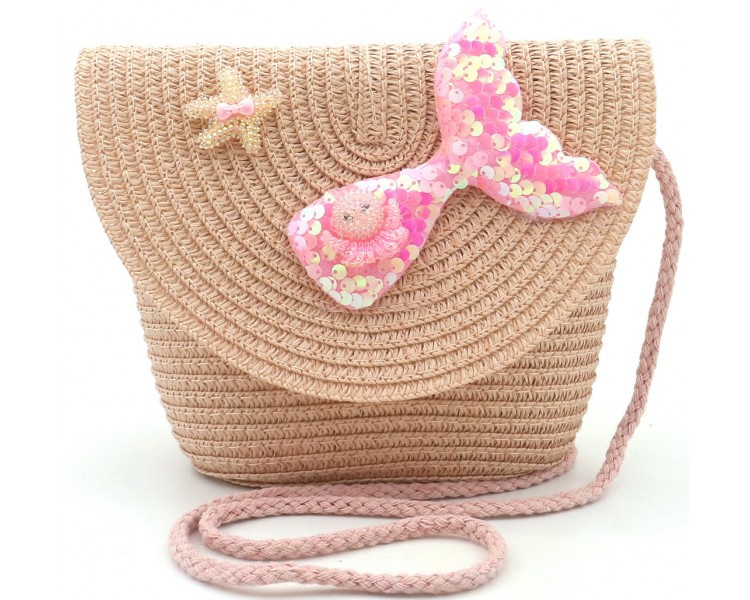woven children's bag in mermaid design