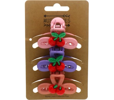Hair Claw 4.5cm Cherries Mixed Colors