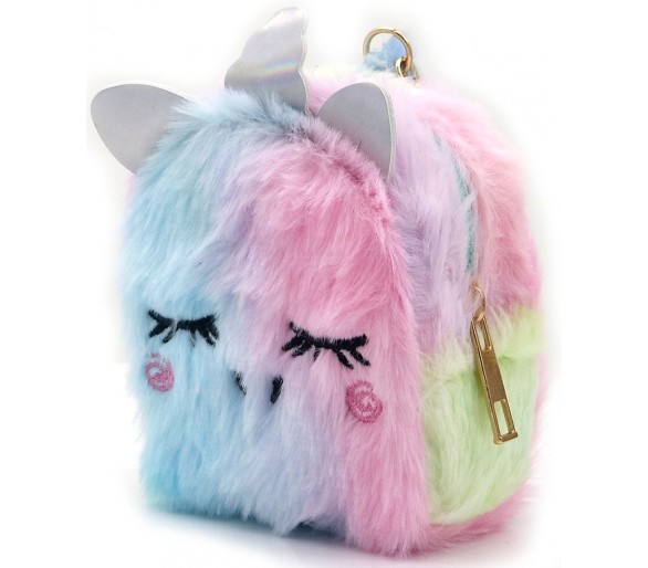 Fluffy keychain wallet unicorn