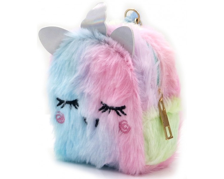 Fluffy keychain wallet unicorn
