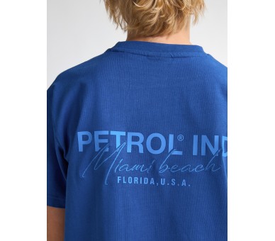 PETROL : T-shirt met print op de rug