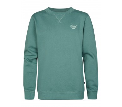 PETROL : Effen sweater met klein logo