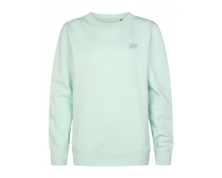 PETROL : Effen sweater met klein logo