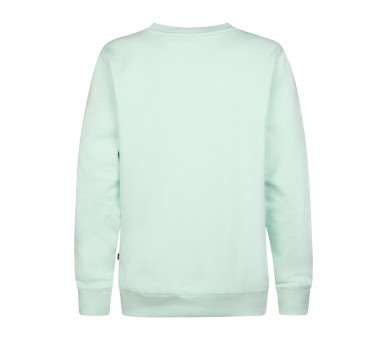 PETROL : Effen sweater met klein logo