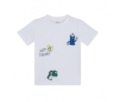 MINI REBELS : T-shirt short sleeves ecru