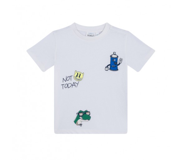 MINI REBELS : T-shirt à manches courtes ecru
