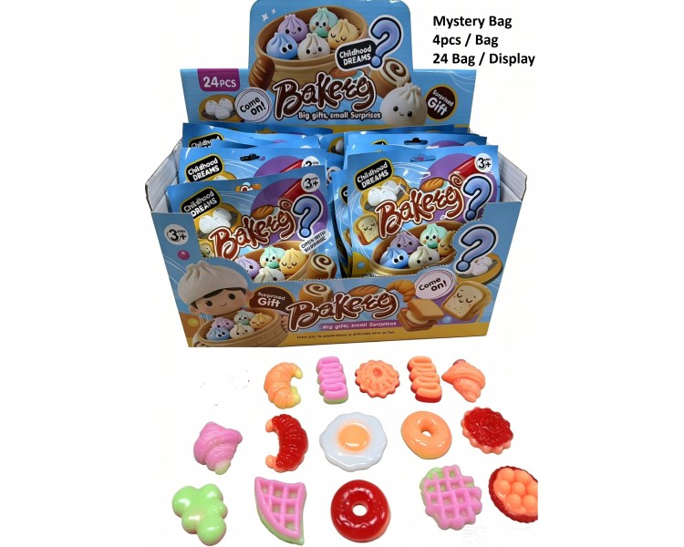 Squishy mystery bag pastries 4 p