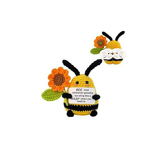 Knitted Positive Bee 9x7cm