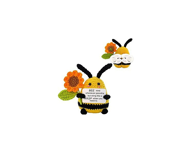 Knitted Positive Bee 9x7cm