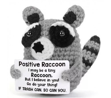 Knitted Positive Friends - Raccoon 8cm