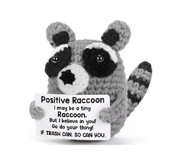 Knitted Positive Friends - Raccoon 8cm