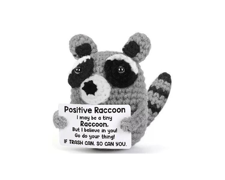 Knitted Positive Friends - Raccoon 8cm