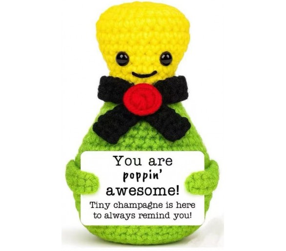 Knitted Positive Friends - champagne 12 cm
