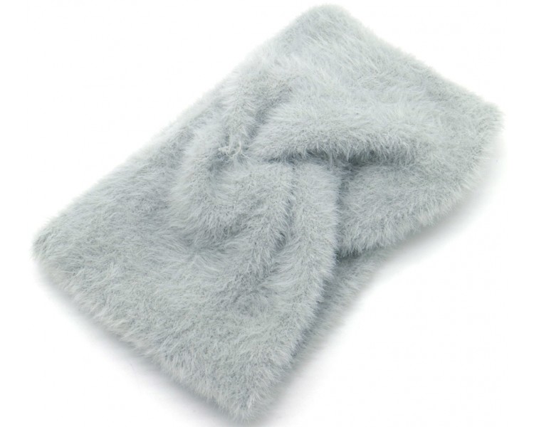 Fluffy winter haarband licht blauw