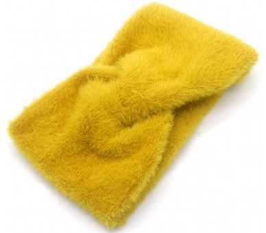 Fluffy winter haarband yellow