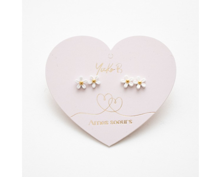 Oorbellen milk flowers 2 sets