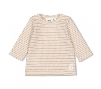 FEETJE : T-shirt côtelé à manches longues rayé - L