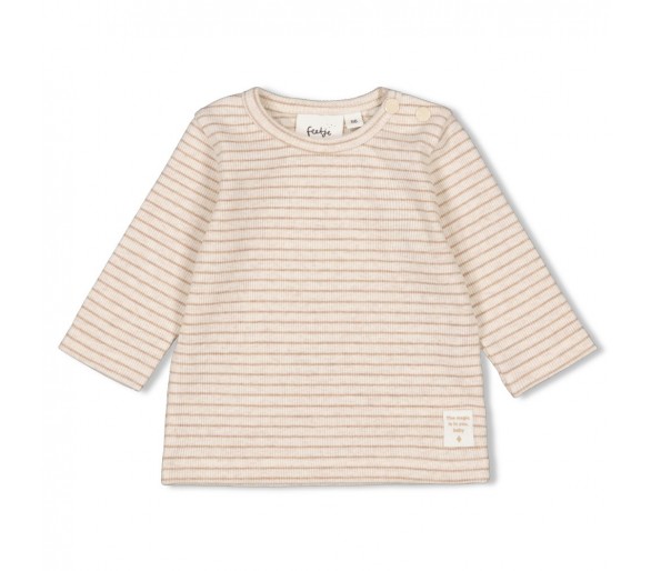 FEETJE : T-shirt côtelé à manches longues rayé - L