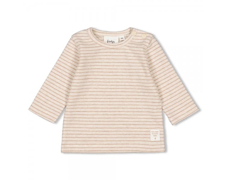 FEETJE : T-shirt côtelé à manches longues rayé - L