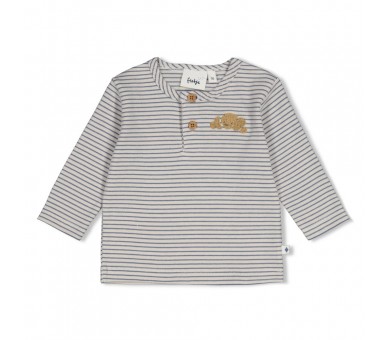 FEETJE : Striped long-sleeved ribbed shirt - Breakfast Buddy
